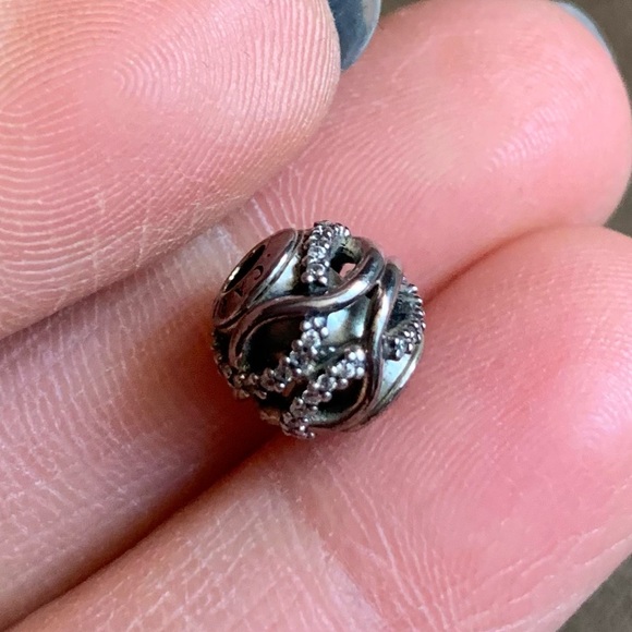 Retired Pandora Essence Caring Charm with Clear Zirconia & Sterling Silver - Picture 4 of 7